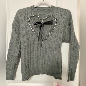 CHICWISH- NWT🏷 Heart sweater with bow 🖤